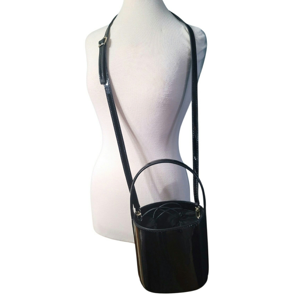 STAUD Black Patent Leather Bucket Bag - Picture 8 of 9